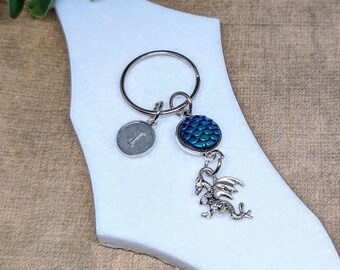 Drachenschuppen Schlüsselanhänger, Silber Charm, Fantasy Geschenk