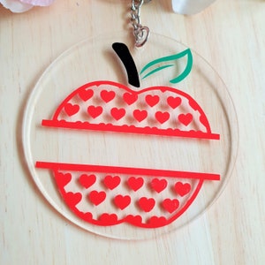 Apple-sleutelhanger gepersonaliseerd lerarencadeau, Apple-sleutelhanger gepersonaliseerd lerarencadeau, appelcadeau, lerarencadeau, eindejaarscadeau