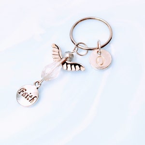 Faith Angel Keyring, Angel Keychain, Faith personalised gift, Personalized Christian believe gift, Christian keychain, faith customised gift