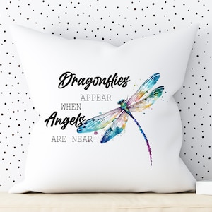 Dragonflies appear when Angels are near dragonfly cushion cover