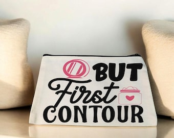 Mais d'abord sac de maquillage en toile à fermeture éclair