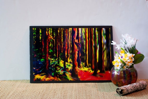 PICTURES ABSTRACT CANVAS WALL ART PRINTS COLOURFUL FOREST FLOWER DECORATION