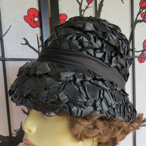 Miss Dior, Created by Christian Dior. Imagnin & Co. Vintage bucket hat. Black, 1950s- 1960s.