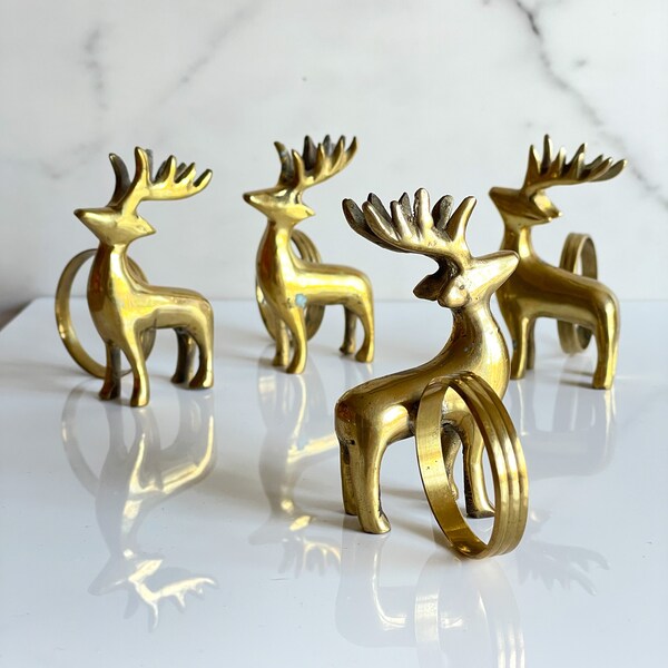 Brass Reindeer Etsy