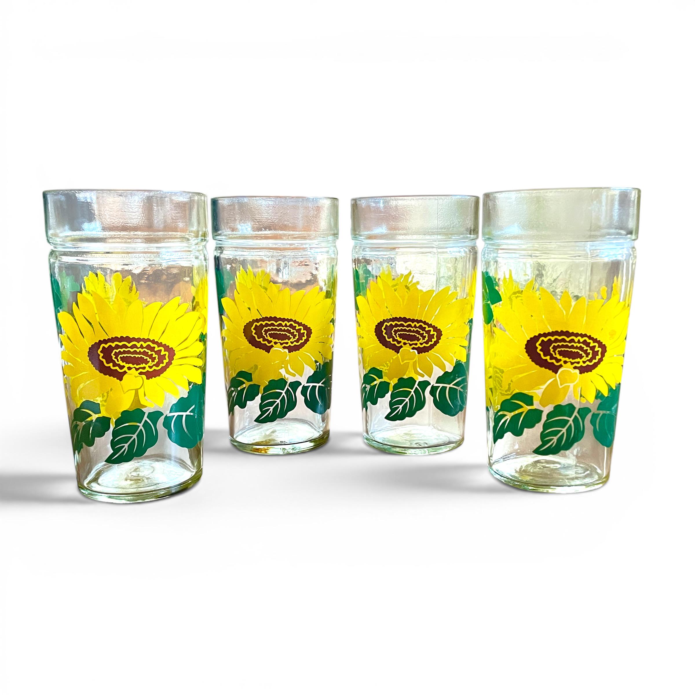 Vintage Sunflower Drinking Glasses - Etsy