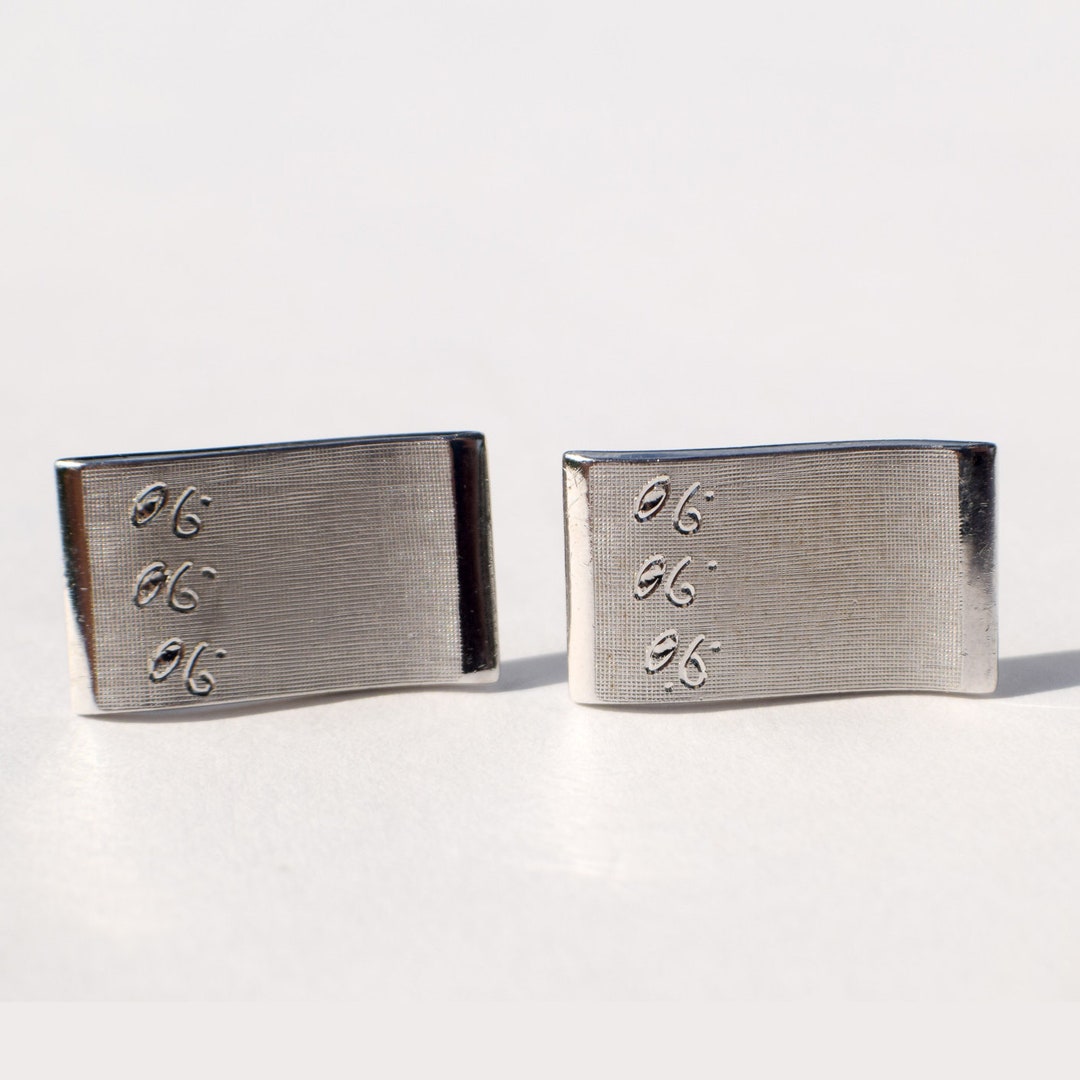 Boutons De Manchette Vintage En Métal Argenté SWANK 5117 – Style Rétro Et élégant