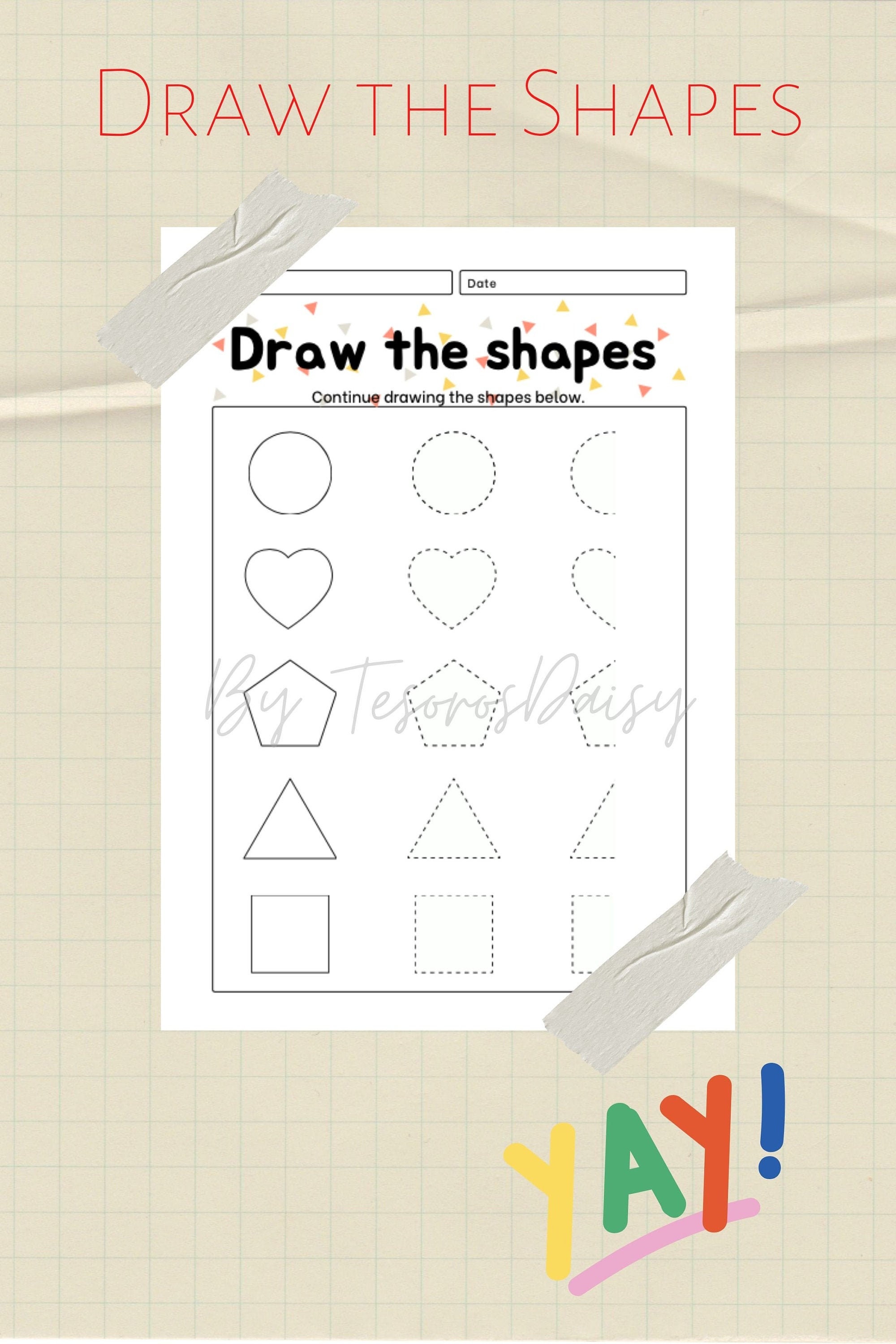 Learn To Draw Shapes Pre-K Kindergarten Homeschool | Etsy
