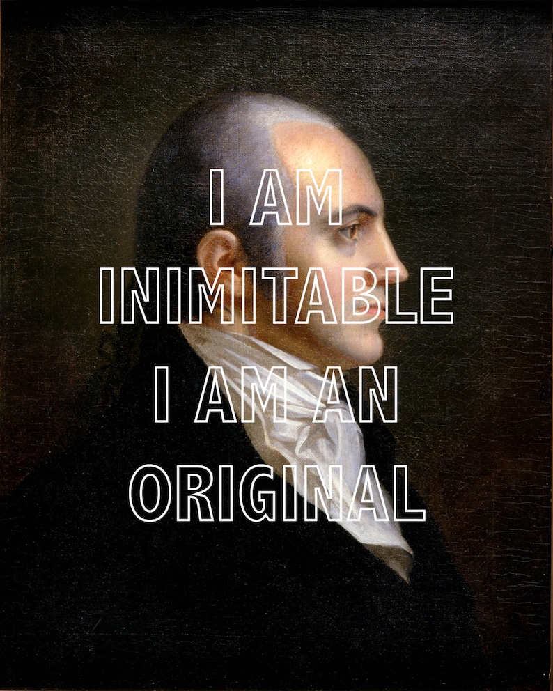 Aaron Burr Hamilton Quote Portrait Print Wait for It | Etsy