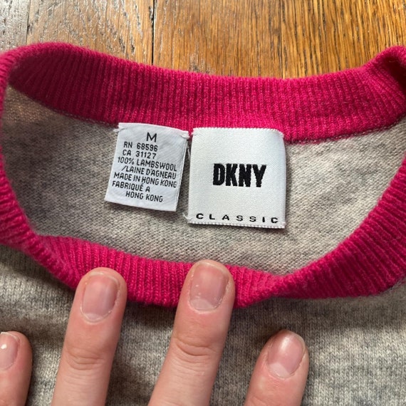 Vintage DKNY Classic Grey/Pink Sweater vest - image 4