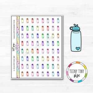 Autocollants minuscules d'agenda pour n'importe quel agenda, TN, Erin Condren, Happy Planner, hydrater, suivi de l'eau, mat ou brillant