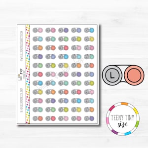 Teeny Tiny Contact Lens Case Planner Autocollants pour tout planificateur, TN, Erin Condren, Happy Planner, Change Contacts, Mat ou Brillant