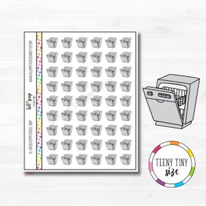 Teeny Tiny Dishwasher Planner Stickers for Any Planner, TN, Personal Size, Dish Washer, Dishes, Erin Condren, Happy Planner, Matte or Glossy
