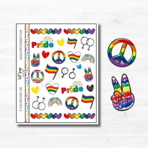 Autocollants Proud Mini Sheet Planner pour tout agenda ou journal, Erin Condren, Happy Planner, Pride Day Month Parade, LGBTQ, Matte or Glossy