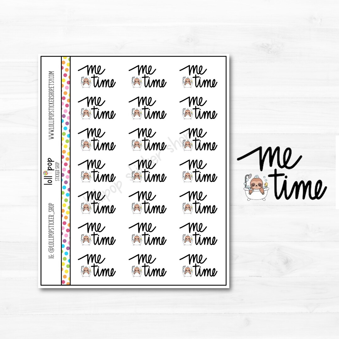 Me Time Text Planner Stickers for Any Planner, Erin Condren, Happy ...