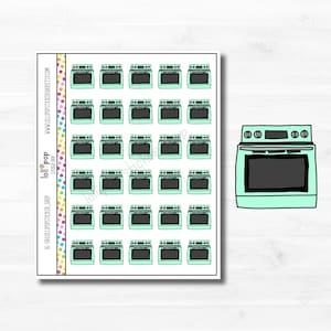 Doodle Oven Planner Stickers for Any Planner, Stove, Cook, Meal Plan, Erin Condren, Happy Planner TN, Matte or Glossy