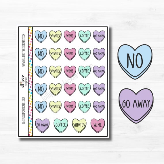 Sassy Love Hearts Mini Sheet Planner Stickers for Any Planner or
