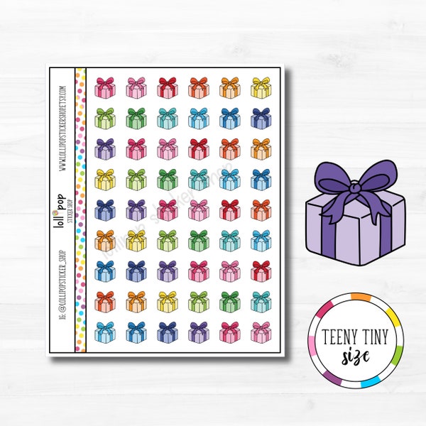Teeny Tiny Gift Planner Stickers for Any Planner, TN, Personal, Erin Condren, Happy Planner, Present, Birthday, Matte or Glossy