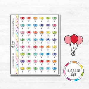 Stickers minuscules ballons pour agenda, anniversaire, fête, fête, Erin Condren, Happy Planner TN, mat ou brillant