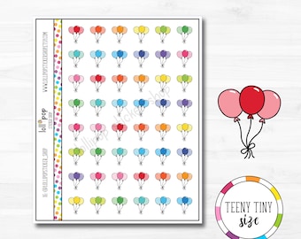 Teeny Tiny Balloons Planner Stickers for Any Planner, Birthday, Party, Celebrate, Erin Condren, Happy Planner TN, Matte or Glossy