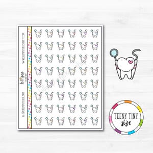 De minuscules autocollants pour agenda de soins dentaires pour tous les agendas, TN, Erin Condren, Happy Planner, dentiste, nettoyage, mats ou brillants, prêts à être expédiés