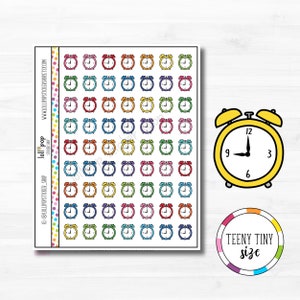 Teeny Tiny Alarm Clock Planner Stickers for Any Planner, Erin Condren, Happy Planner, TN, Wake Up Early, Appointment, Matte or Glossy