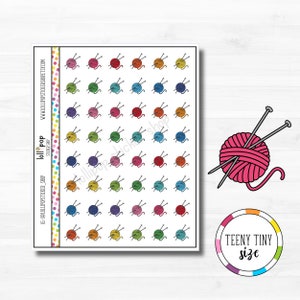 Petits autocollants de planificateur en tricot pour n'importe quel agenda ou journal, tricot, TN, Erin Condren Happy Planner mat brillant