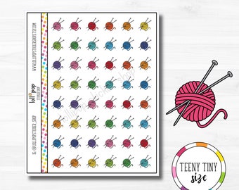 Knitting Planner Stickers: Teeny Tiny Yarn Balls, Matte or Glossy