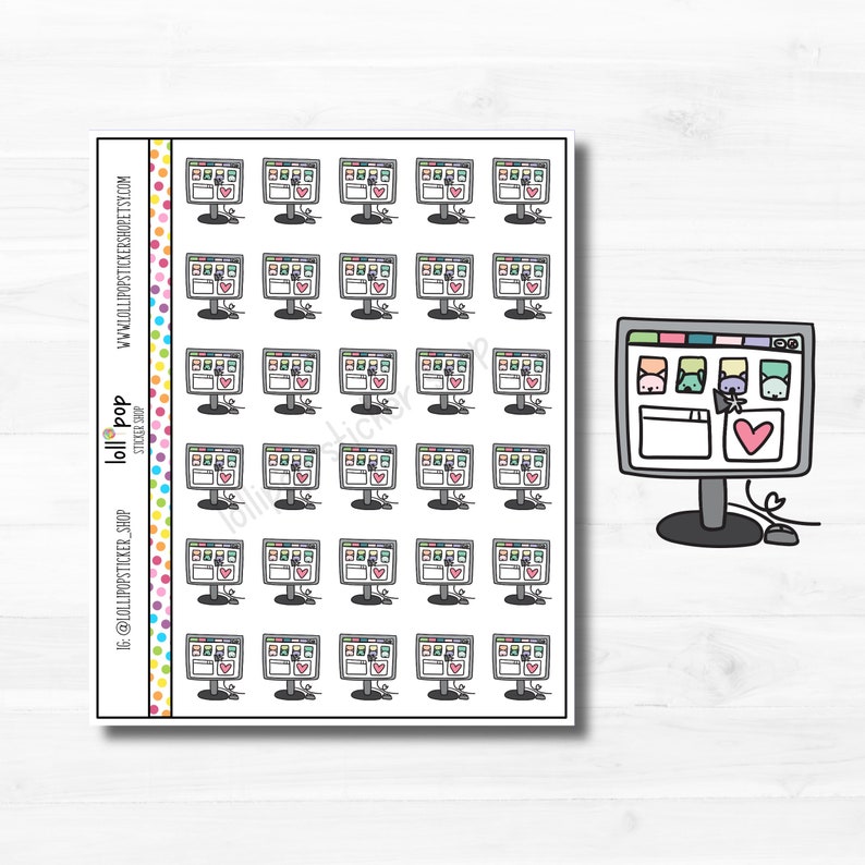Doodle Computer Planner Stickers: Matte or Glossy - Etsy