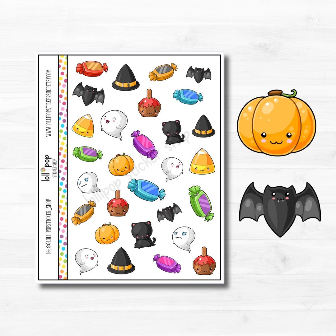 Kawaii Halloween Mini Sheet Planner Stickers for Any Planner or Journal ...