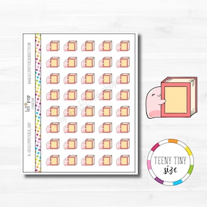 Autocollants de planificateur de caractère minuscule livre tulipe pour n'importe quel agenda, Erin Condren, Happy Planner, TN, lecture, bibliothèque, étude, mat ou brillant
