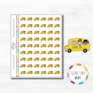 Petits autocollants de planificateur d'autobus scolaire pour n'importe quel agenda, Erin Condren, Happy Planner, TN, taille personnelle, enfants, tôt, tard, mat ou brillant
