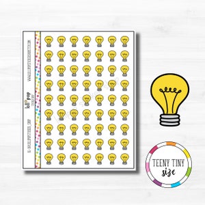 Petites ampoules autocollantes pour agenda, Erin Condren, Happy Planner, TN, taille personnelle, électricité, électricité, hydroélectricité, facture, RTS