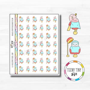 Autocollants de planificateur de personnage Teeny Tiny Tulip Salon pour n'importe quel agenda, Erin Condren, Happy Planner, TN, coupe de cheveux, rendez-vous, mat ou brillant