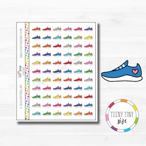 Teeny Tiny Running Shoe Planner Stickers for Any Planner, Erin Condren, Happy Planner, TN, Sneaker, Jogging, Tennis, Steps, Gym, Exercise