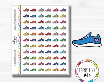 Teeny Tiny Running Shoe Planner Stickers for Any Planner, Erin Condren, Happy Planner, TN, Sneaker, Jogging, Tennis, Steps, Gym, Exercise