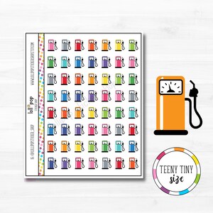 Petits autocollants de planificateur de pompe à essence pour n'importe quel agenda, TN, Erin Condren, Happy Planner, taille personnelle, mat ou brillant, expédition rapide