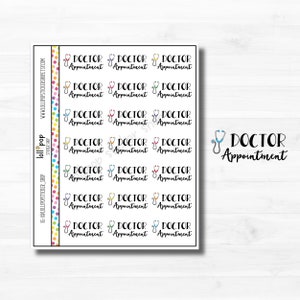 Stickers planificateur de rendez-vous chez le médecin pour tout agenda, Dr Checkup, Rappel, Erin Condren, Happy Planner, TN, mat ou brillant