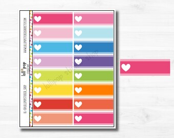 Heart Check Planner Stickers: Multi-Color Quarter Box, Task Stickers