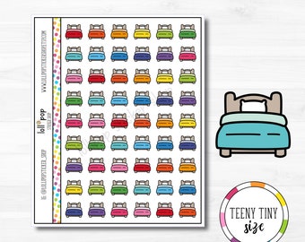 Teeny Tiny Bed Planner Stickers for Any Planner, Erin Condren, Happy Planner, TN, Sleep In, Matte or Glossy