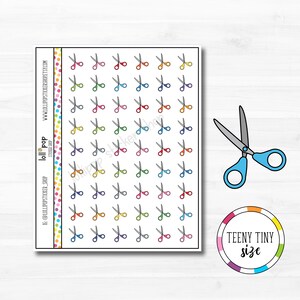 Stickers minuscules ciseaux pour agenda, Erin Condren, Happy Planner, TN, taille personnelle, rendez-vous coupe de cheveux, salon de coiffure, styliste