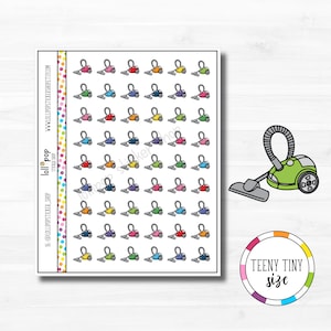 Stickers minuscules pour agenda sous vide pour tous les agendas, taille personnelle, nettoyage, jour de ménage, maison, TN, Erin Condren, Mambi, mat ou brillant