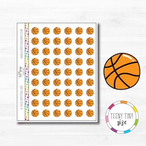 Petits autocollants d'agenda de basket-ball pour tous les agendas, Erin Condren, Happy Planner, TN, jeu, entraînement, basket-ball de sport, mats ou brillants