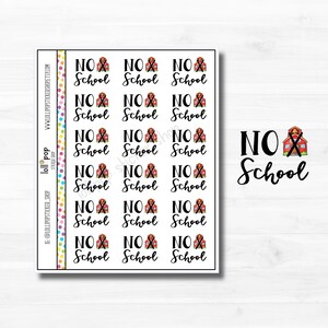 Pas d’autocollants de planificateur de texte de défilement scolaire pour n’importe quel planificateur ou journal, Erin Condren Happy Planner Reminder Holiday Matte ou brillant Prêt à être expédié