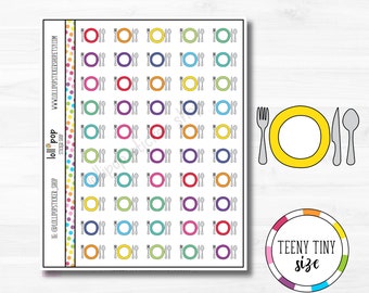 Teeny Tiny Dinner Setting Planner Stickers for Any Planner, Mini, Meal Plan, Erin Condren, Happy Planner TN, Planning, Matte or Glossy