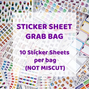 Sticker pour agenda, pochettes mystères, personnage, kawaii, griffonnage, fonctionnel, minuscule, lot de 10 feuilles ! (PAS ADAPTÉE)