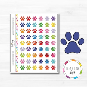 Stickers agenda minuscules empreintes de pattes pour n'importe quel agenda, Erin Condren, Happy Planner, TN, personnel, chat, chien, animal de compagnie, vétérinaire, mat ou brillant