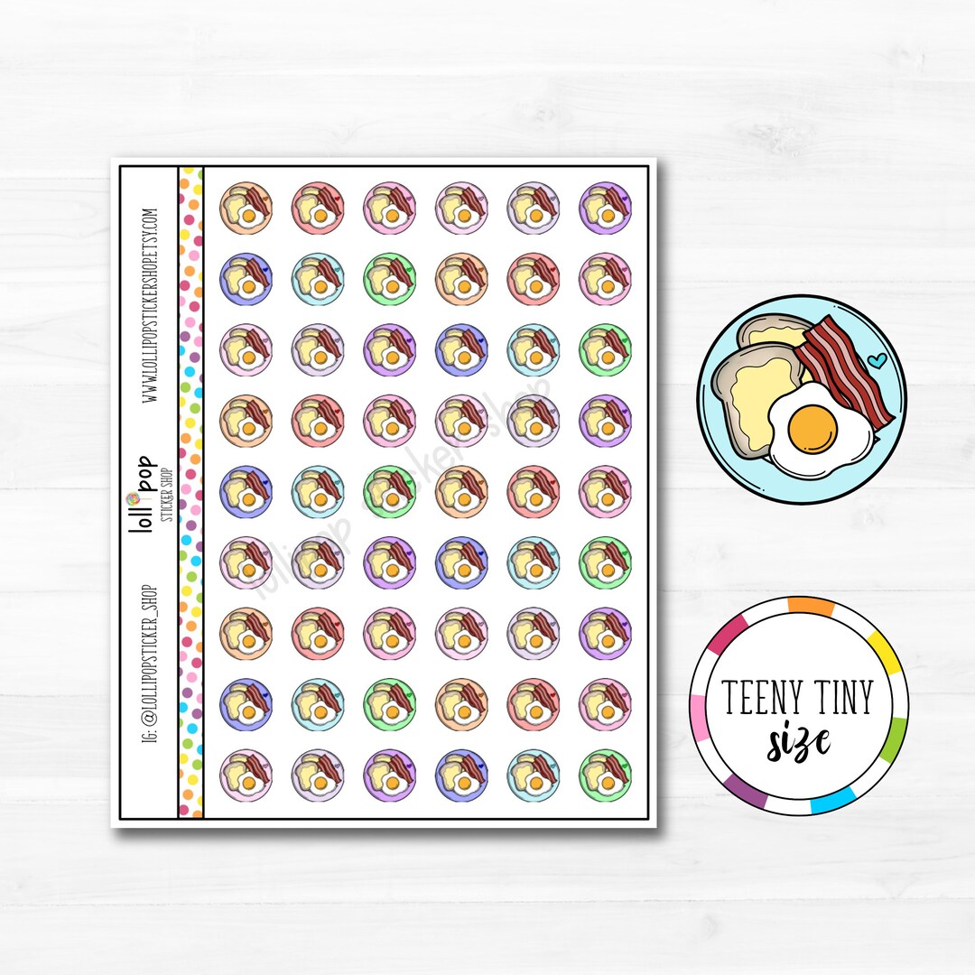 Teeny Tiny Breakfast Planner Stickers for Any Planner TN - Etsy