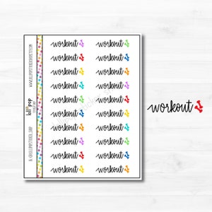Autocollants de planificateur de texte d'entraînement pour n'importe quel planificateur, Erin Condren, Happy Planner, TN, exercice, poids, levage, lettrage, mat ou brillant