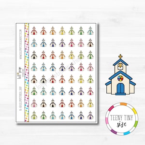 Autocollants minuscules d'agenda d'église pour n'importe quel agenda, religieux, Bible, Erin Condren, Happy Planner TN, mat ou brillant