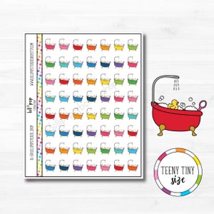 Petits autocollants de planificateur de bain moussant pour n'importe quel agenda, Erin Condren, Happy Planner, TN, taille personnelle, détente, temps pour moi, enfants bébé